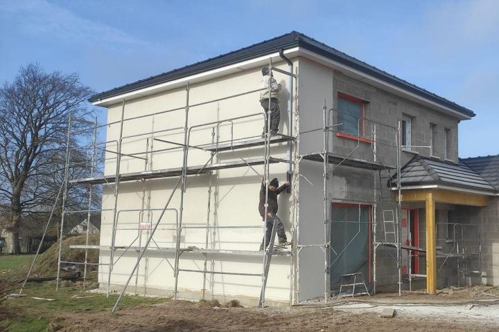 Pose d'enduit de façade à Forges-Les-Eaux